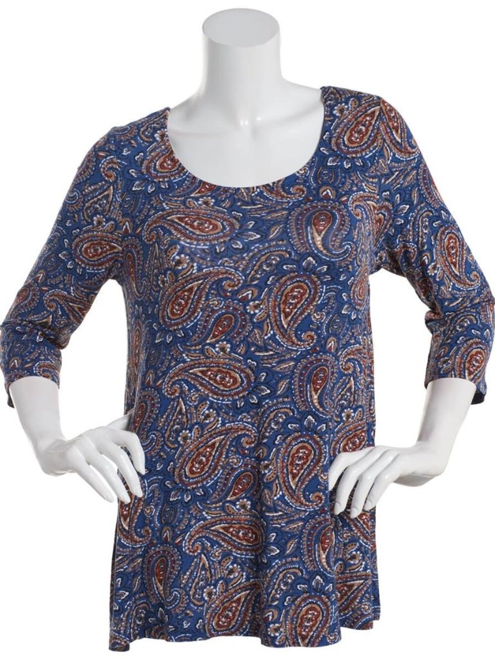 Womens Preswick & Moore(R) 3/4 Sleeve Paisley Tee